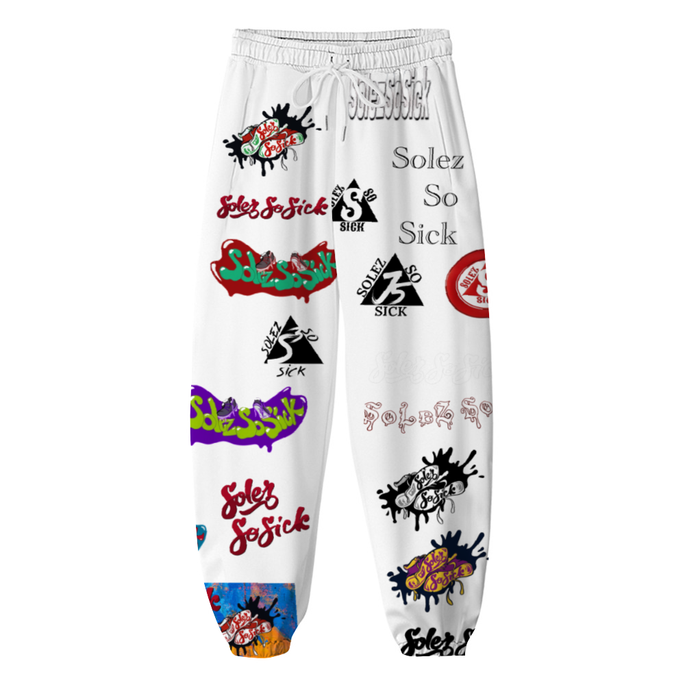 Windbreaker Pants Multi-Logo (White)