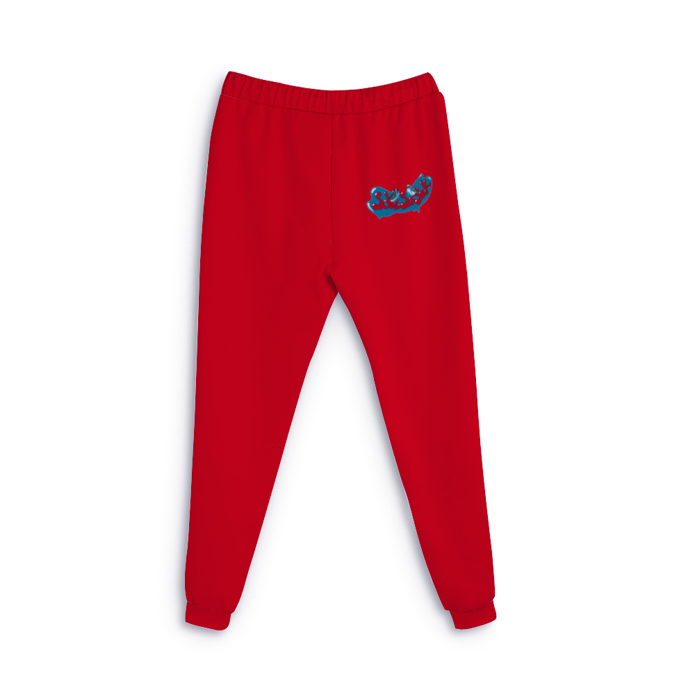 Sweatpants with Cartoon Logo (Red)