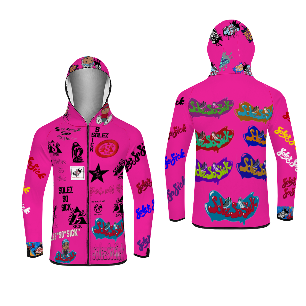 SolezSoSick Multi-Logo Pink Hoodie