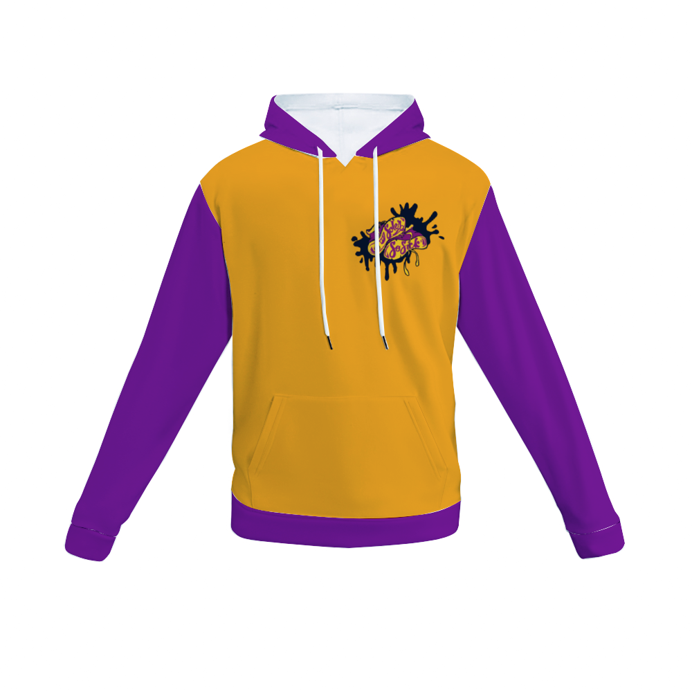 Splash Logo Plush Hoodie with Pockets In Gold w/Purple