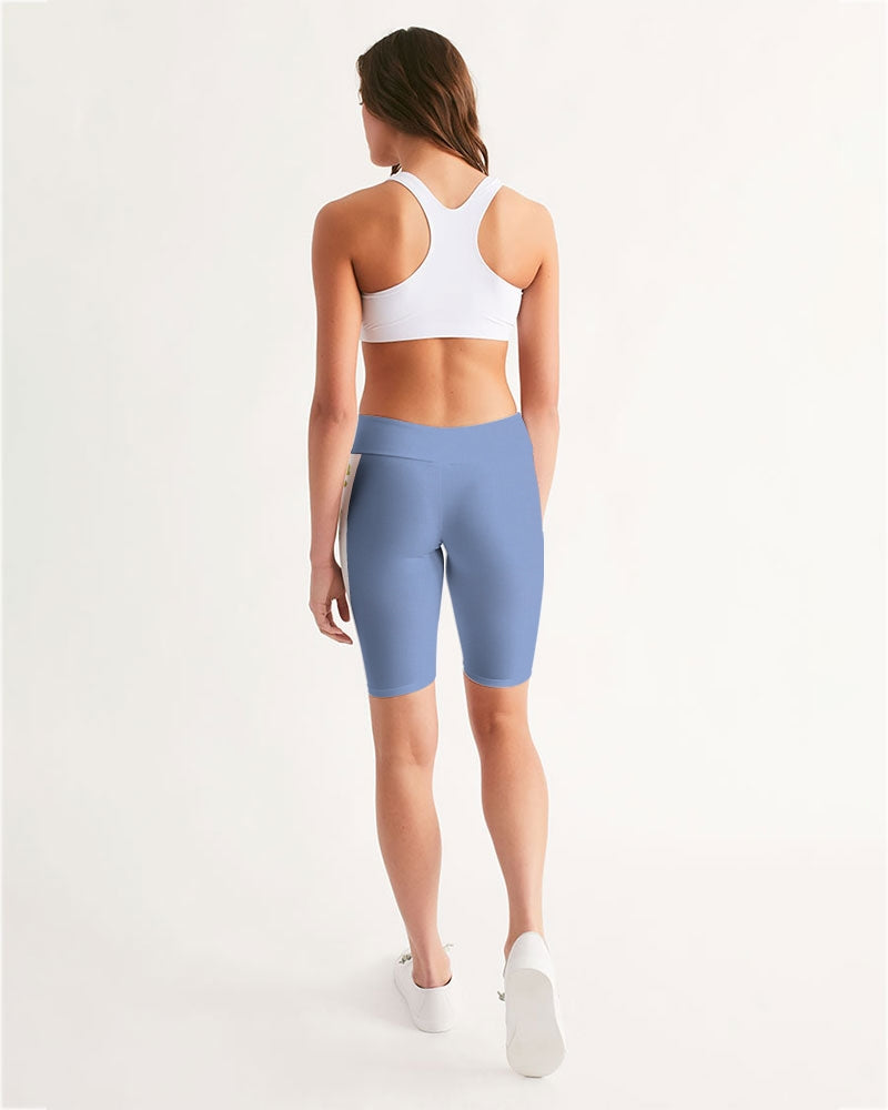 Women's Mid-Rise Bike Shorts (Light Blue)