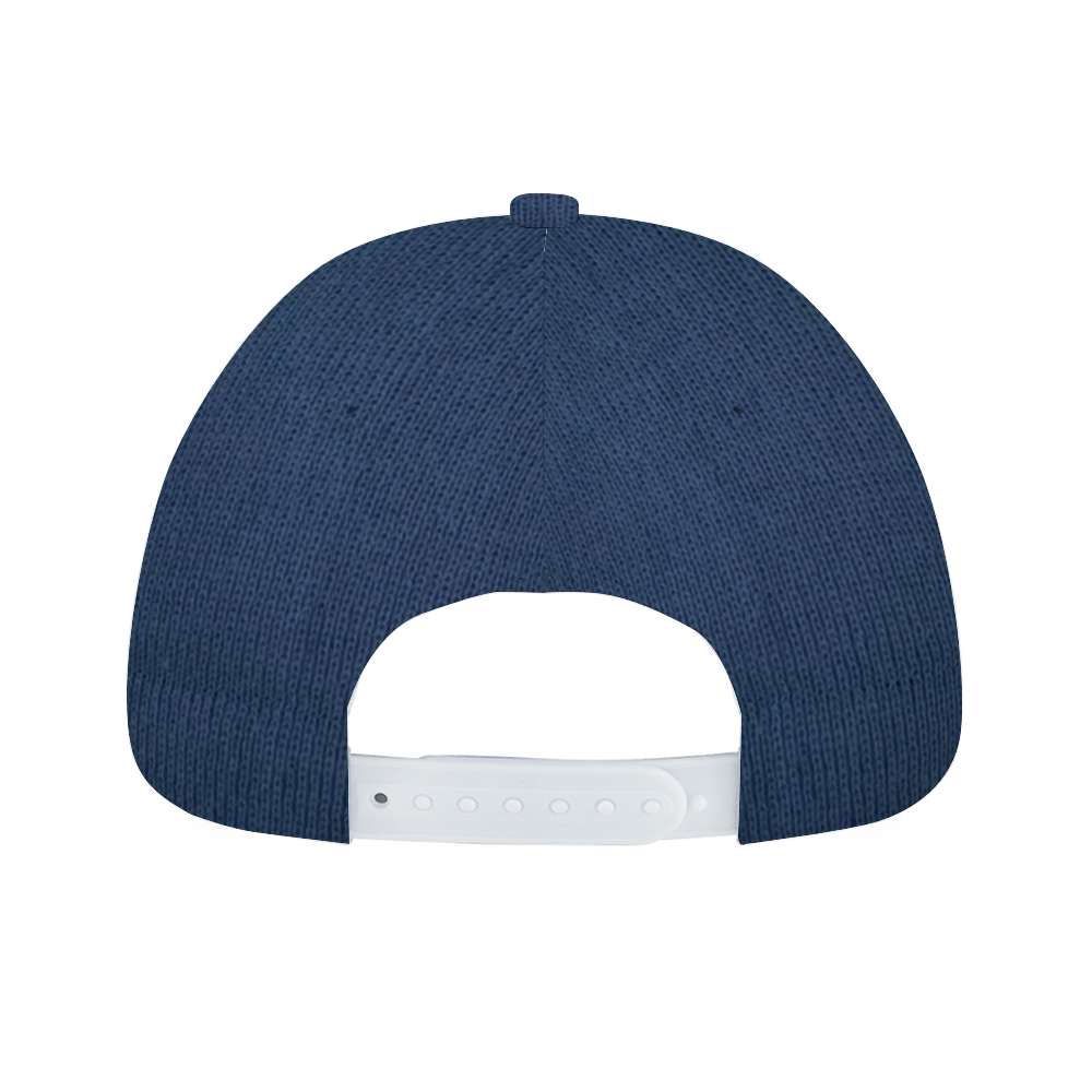 Baseball Hat with Cartoon Logo  (Navy Blue and White)