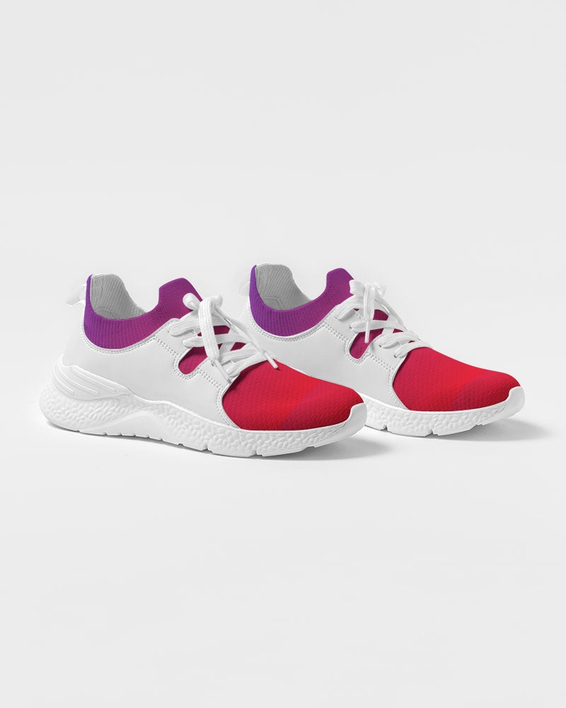 Men's Two-Tone Sneakers (Red with Purple)