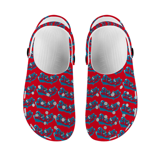 Casual Crocs with Cartoon Logo (Red)