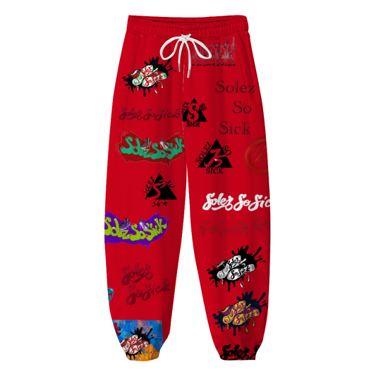 Windbreaker Pants Multi-Logo (Red)