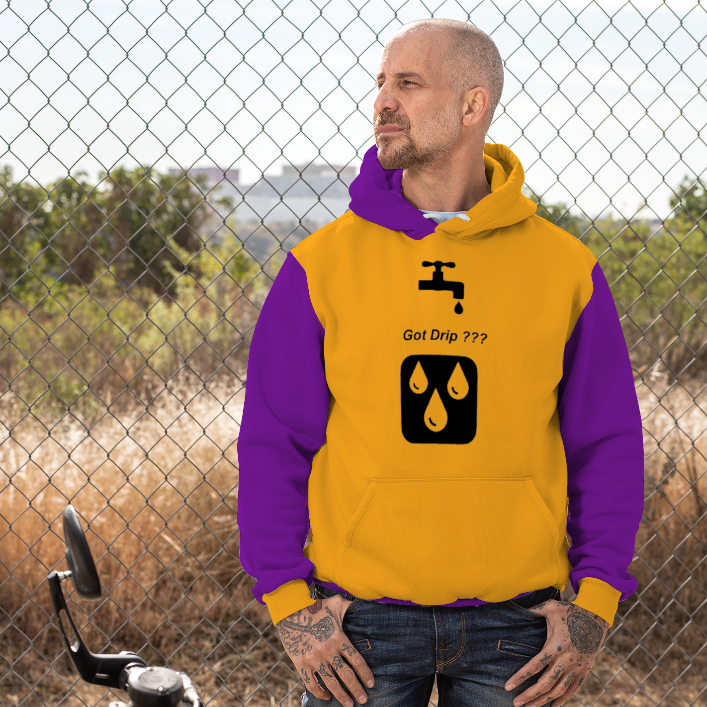 SolezSoSick Gold/Purp Plush Hoodie with Pockets