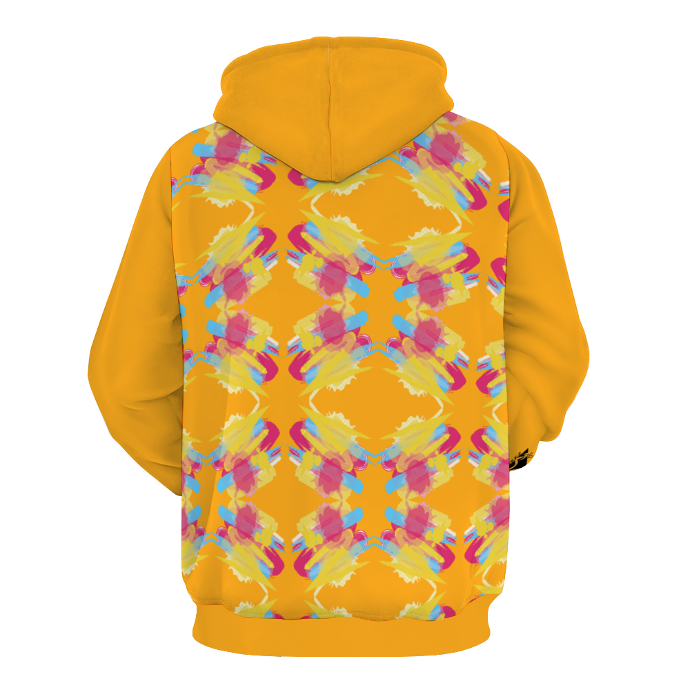 SolezSoSick Gold Crazy Splatter Plush Hoodie with Pockets