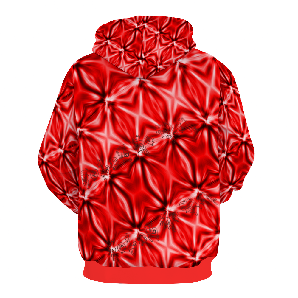 SolezSoSick Red Design Plush Hoodie with Pockets