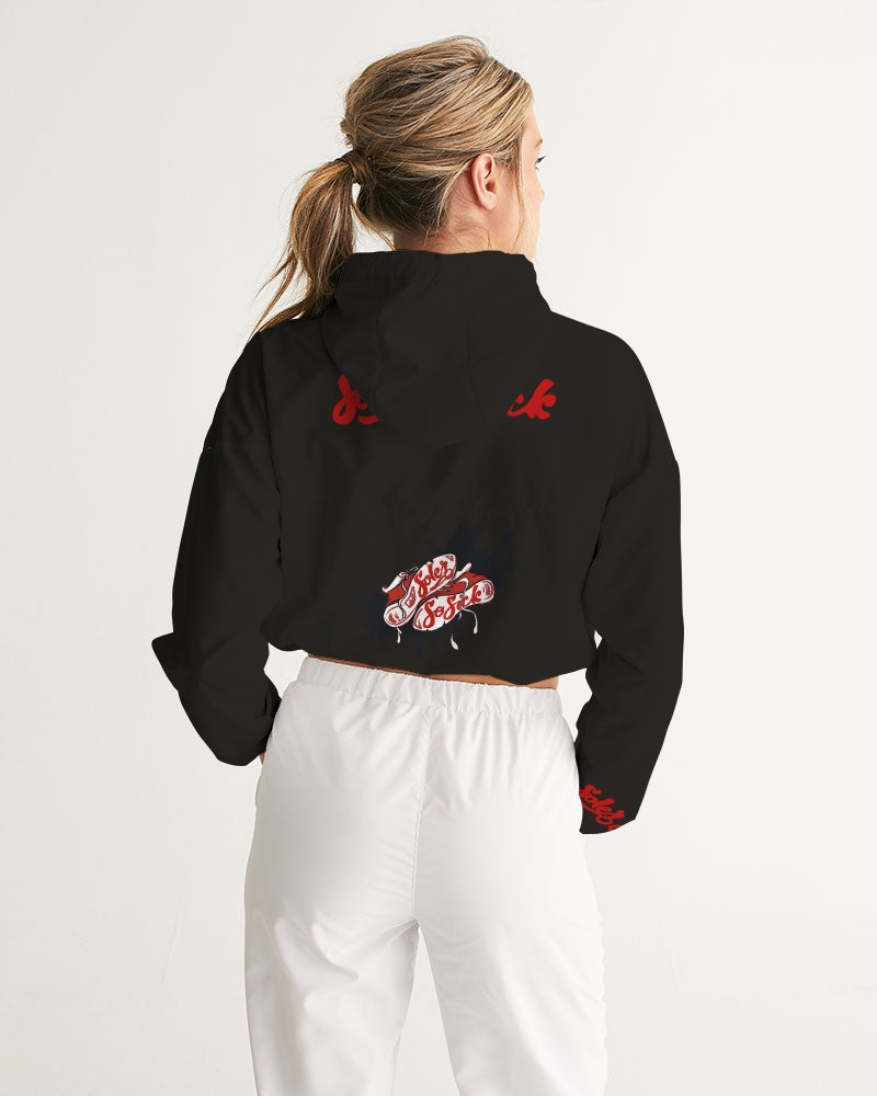 Women's Cropped Windbreaker (Black)