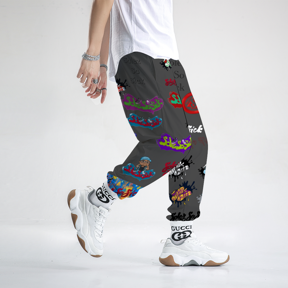 Windbreaker Pants Multi-Logo (Dark Gray)