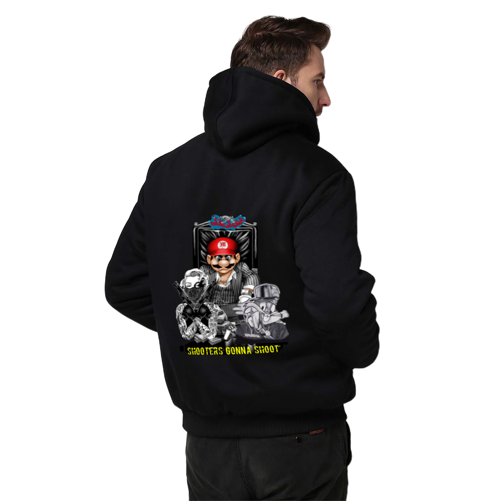 Men's Thick Plush Zippered Hoodie Long Sleeve Coat "The Gang" (Multiple Colors)