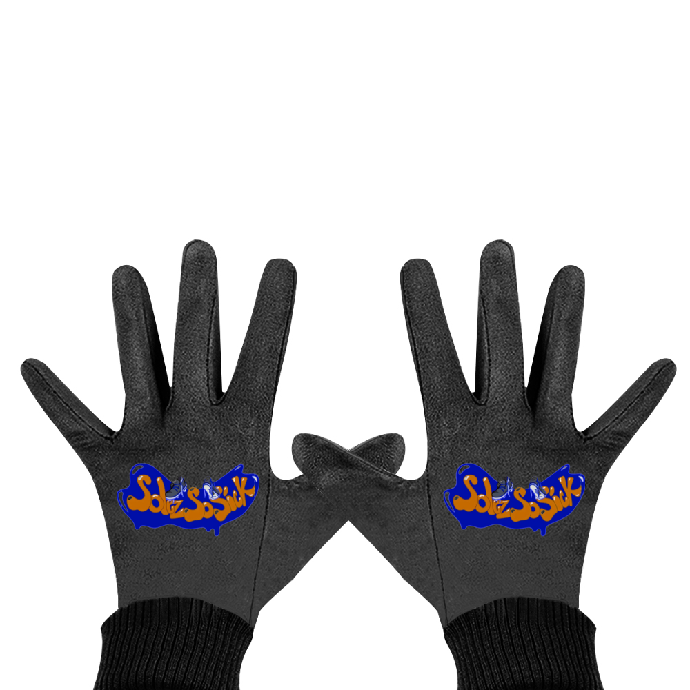 Suede Winter Gloves With Sensitive Touch Screen Fingers with Cartoon Logo (Multiple Colors)