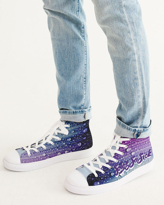 Men's High Top Canvas Shoe (Raindrop Design)