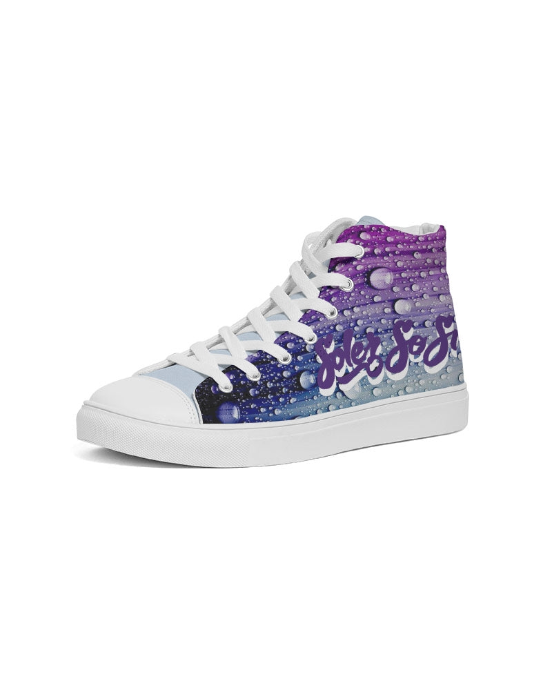 Men's High Top Canvas Shoe (Raindrop Design)