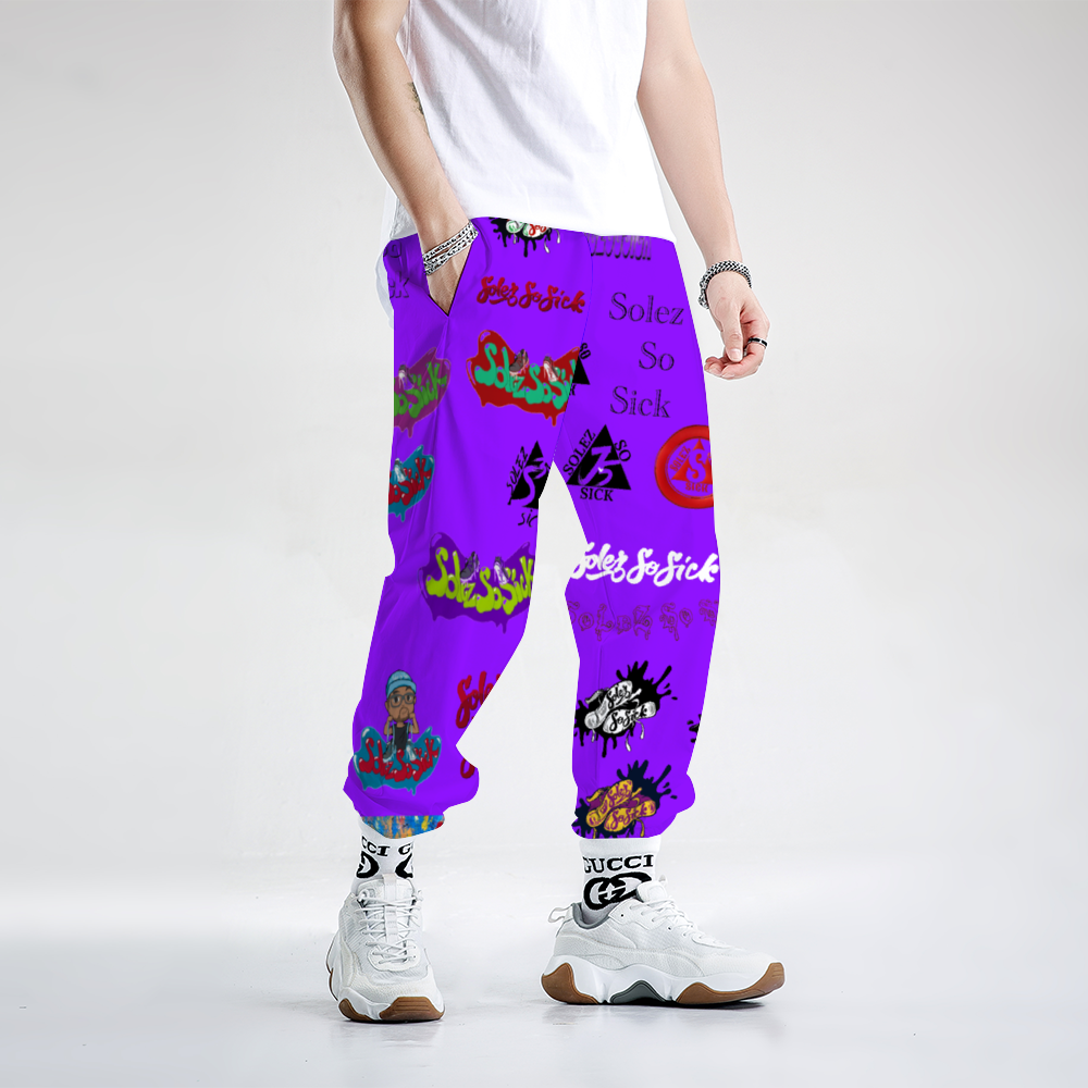 Windbreaker Pants Multi-Logo (Purple)