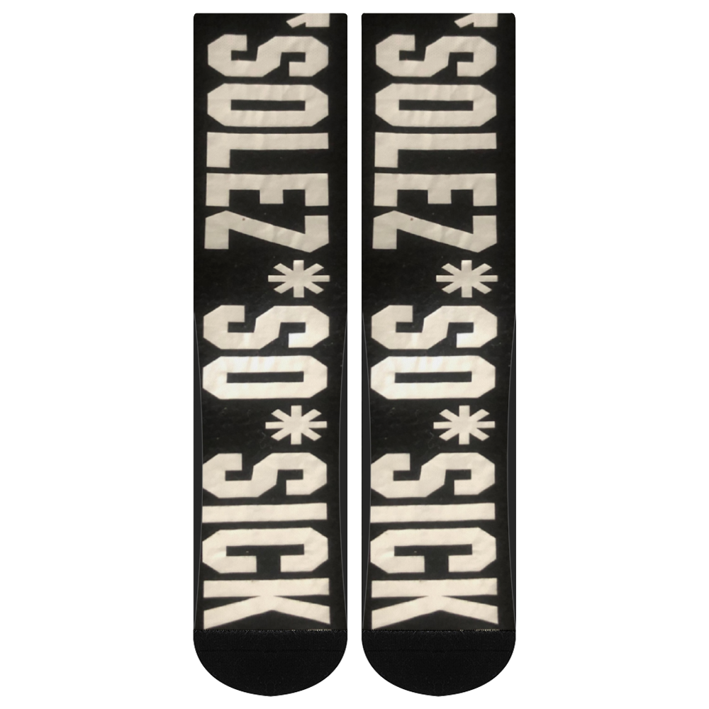 SolezSoSick Long Socks with Black Heel