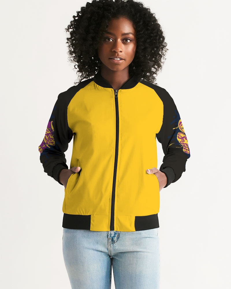 Women's Bomber Jacket (Yellow and Black)