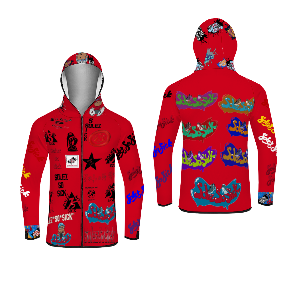 SolezSoSick Multi-Logo Red Hoodie