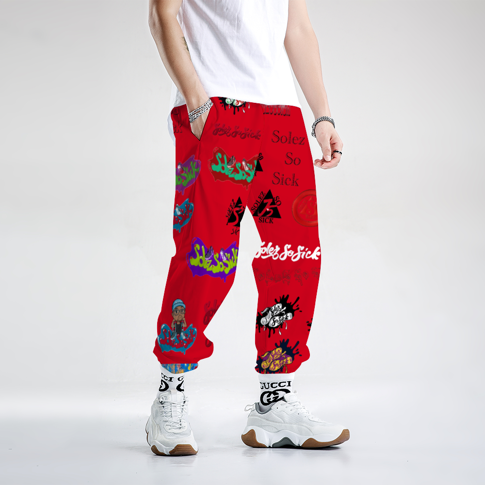 Windbreaker Pants Multi-Logo (Red)