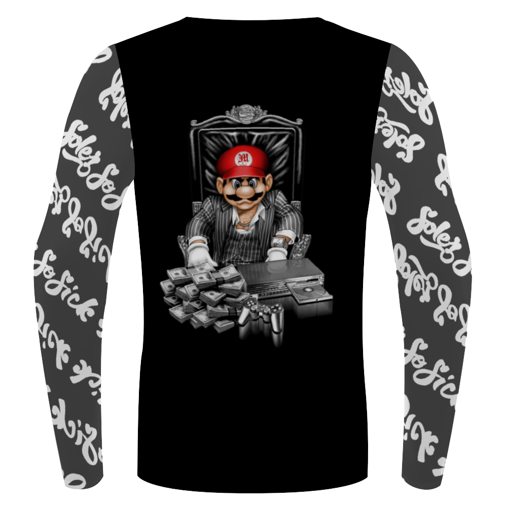 S3 x Mario Long Sleeve Tees In Black w/Dark Gray