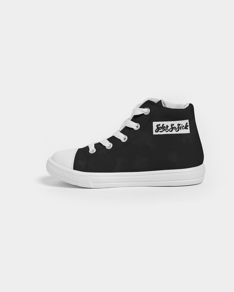 Solez in Black Kids Hightop Canvas Shoe