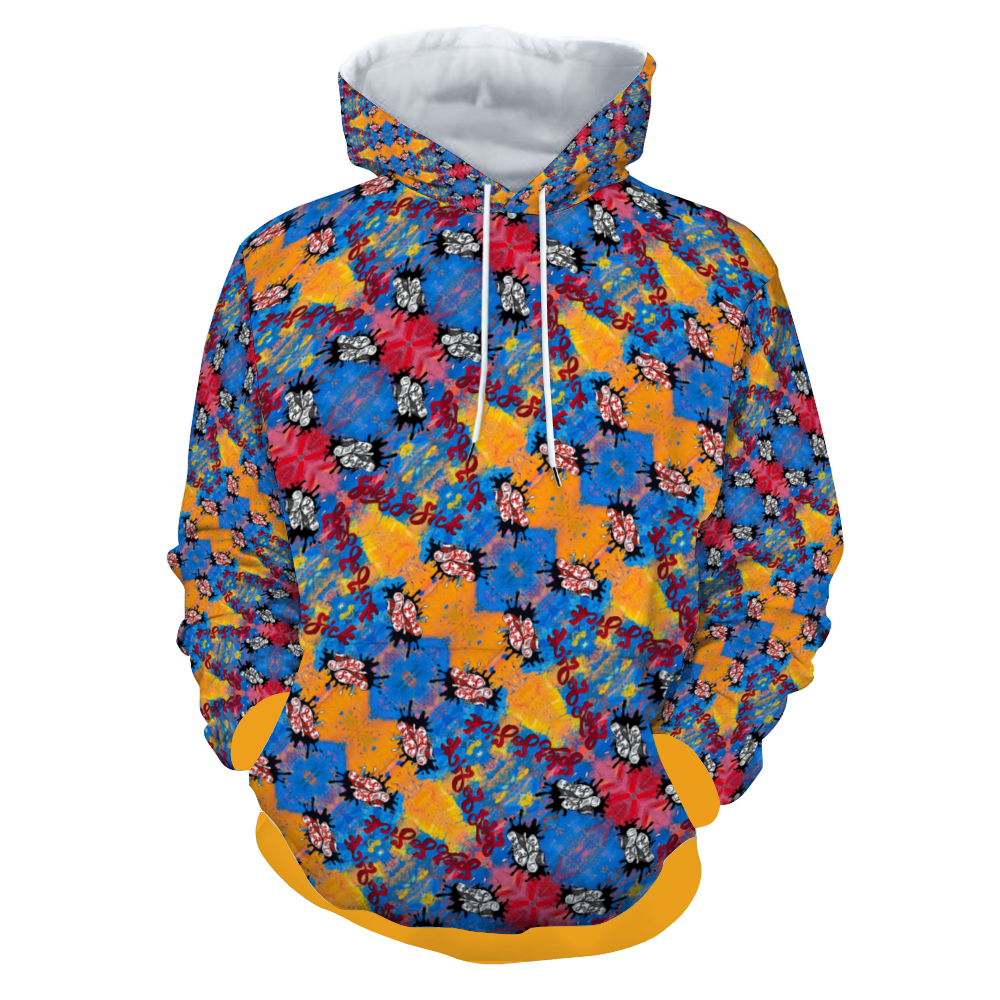 Plush Hoodies with Pockets (Multi-Color Graffiti)