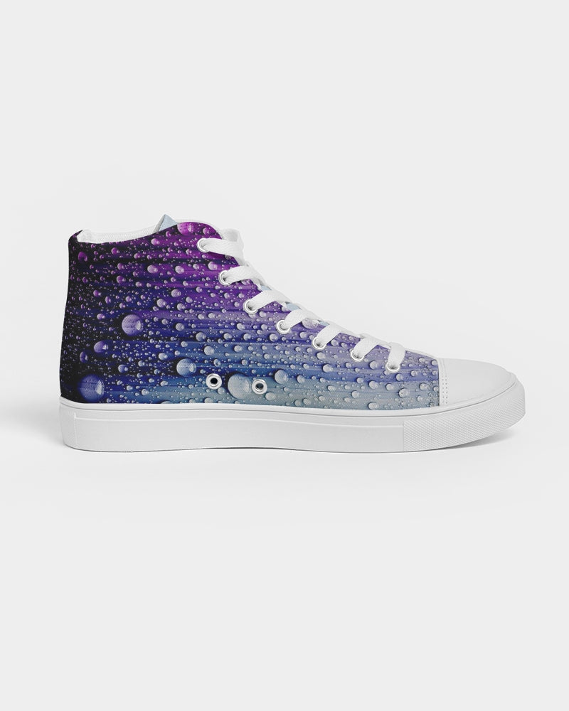 Men's High Top Canvas Shoe (Raindrop Design)