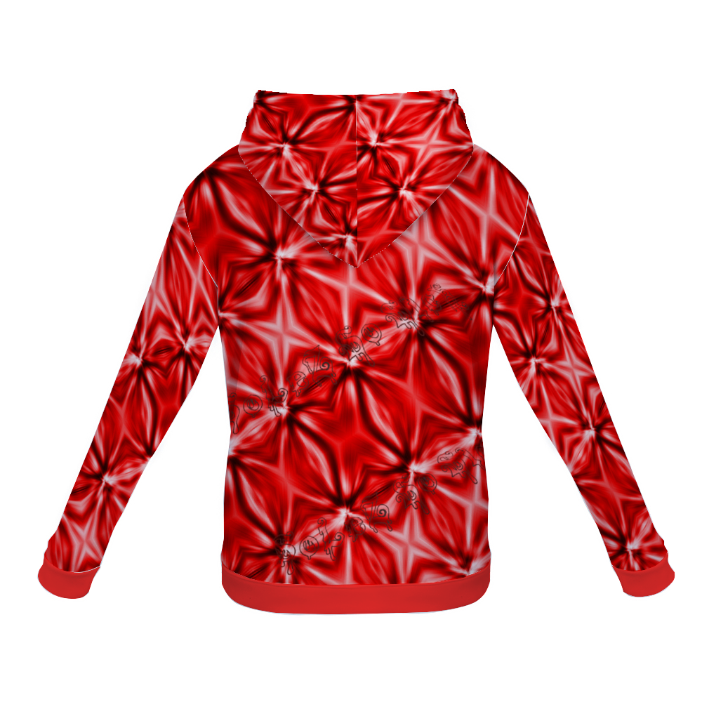 SolezSoSick Red Design Plush Hoodie with Pockets