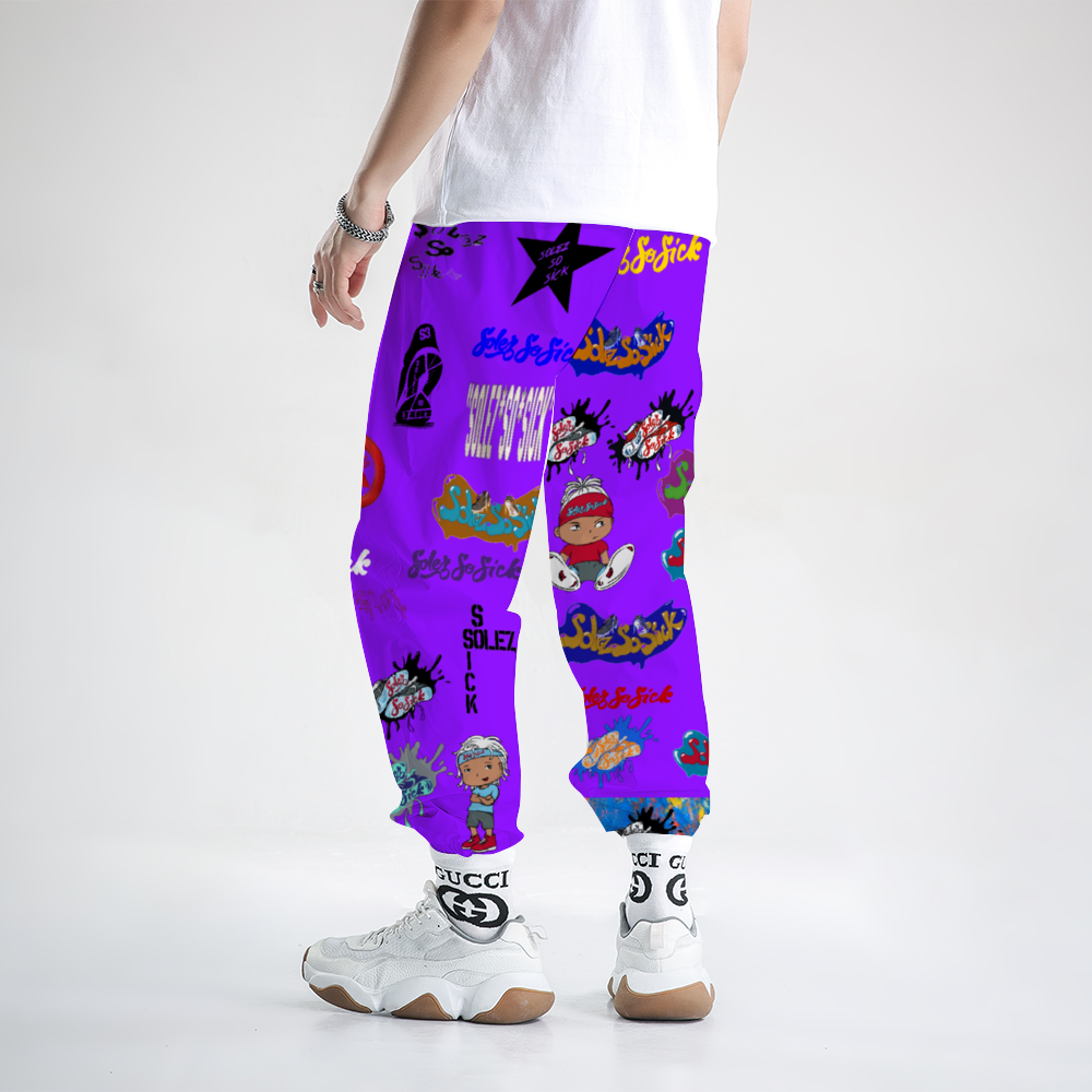 Windbreaker Pants Multi-Logo (Purple)