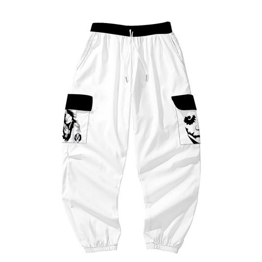 "Bugs Bunny And The Joker" Baggy Jogger Pants (White)