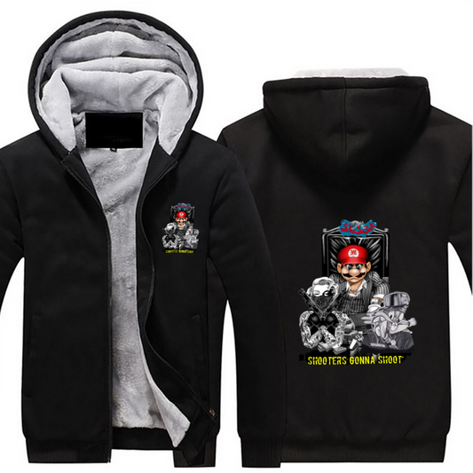 Men's Thick Plush Zippered Hoodie Long Sleeve Coat "The Gang" (Multiple Colors)