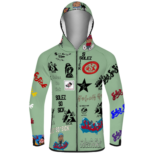 SolezSoSick Multi-Logo Mint Green Hoodie