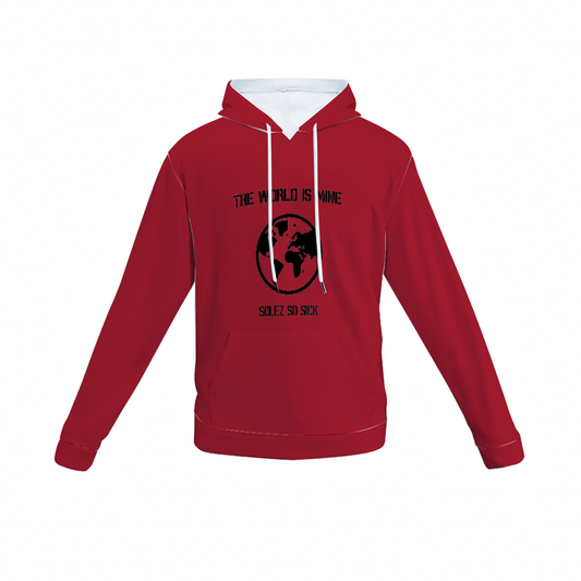 SolezSosick Red Plush Hoodie with Pockets