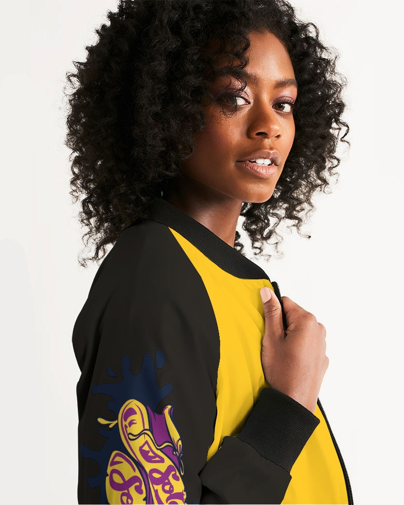 Women's Bomber Jacket (Yellow and Black)