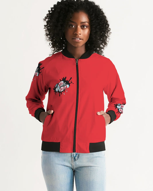 Women's Bomber Jacket Sneaker Splash Logo (Red)