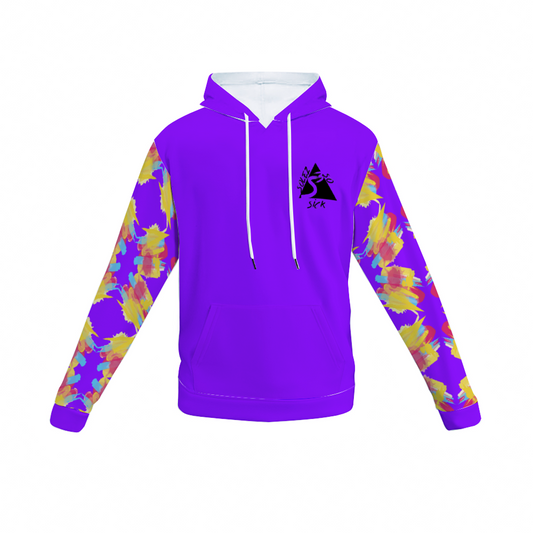 Plush Hoodie with Pockets (Purple with Crazy Splatter)