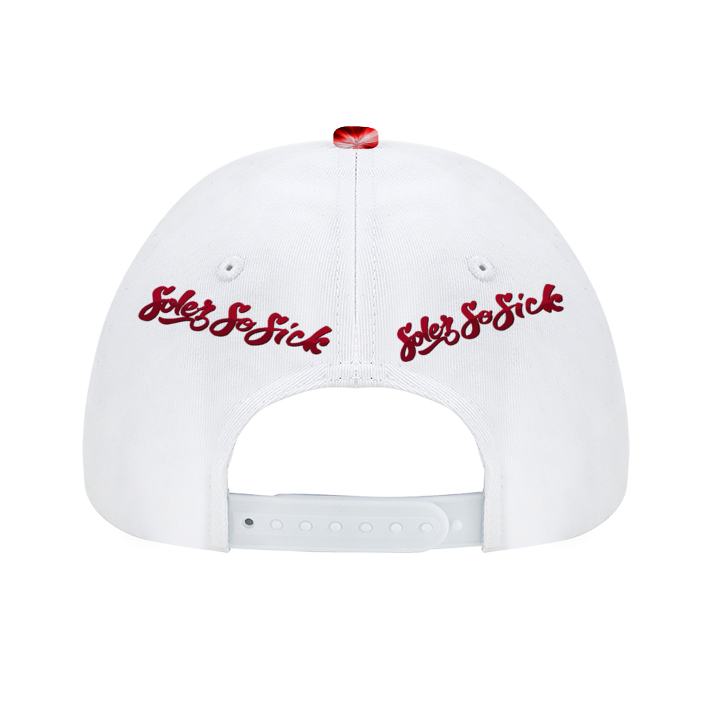 Baseball Hat with Cartoon Logo (Red with White)