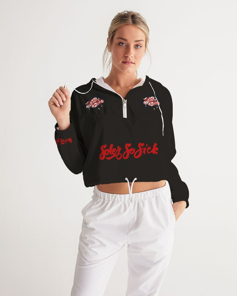 Women's Cropped Windbreaker (Black)