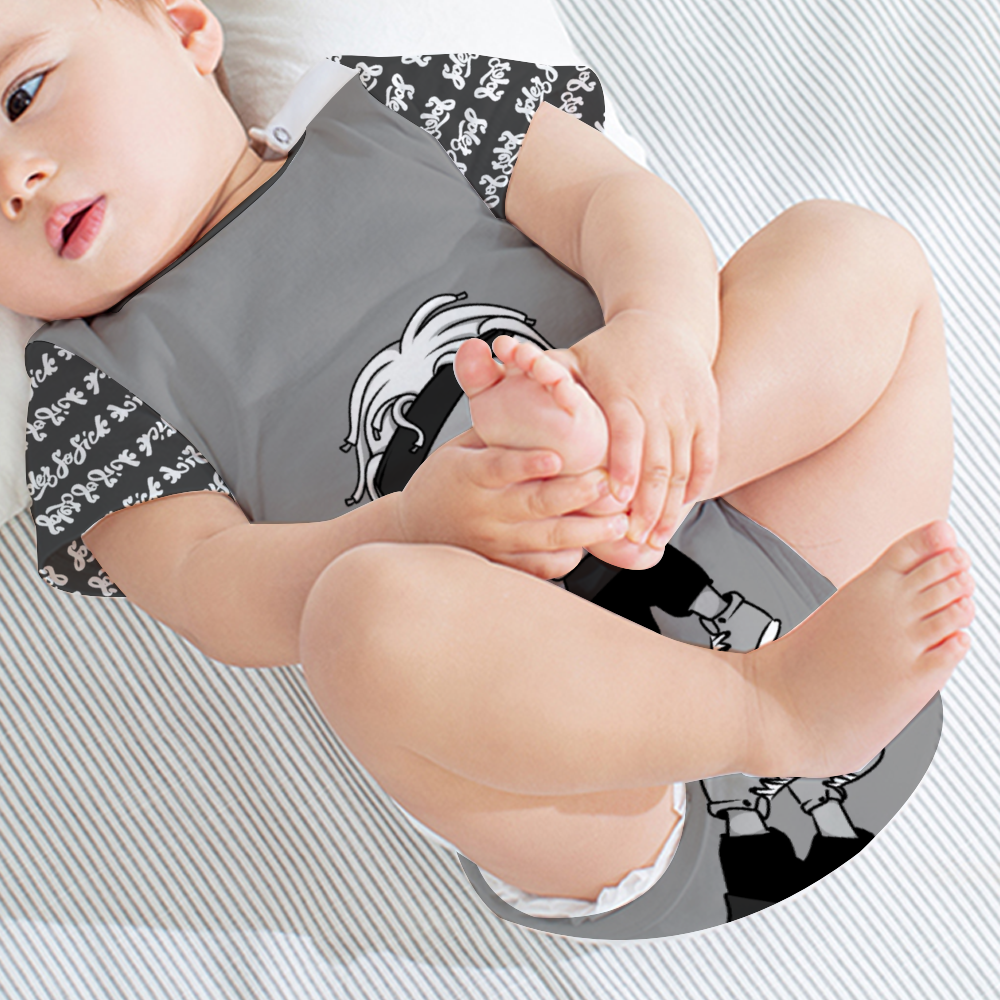 Baby Short Sleeve Romper (Light Gray)