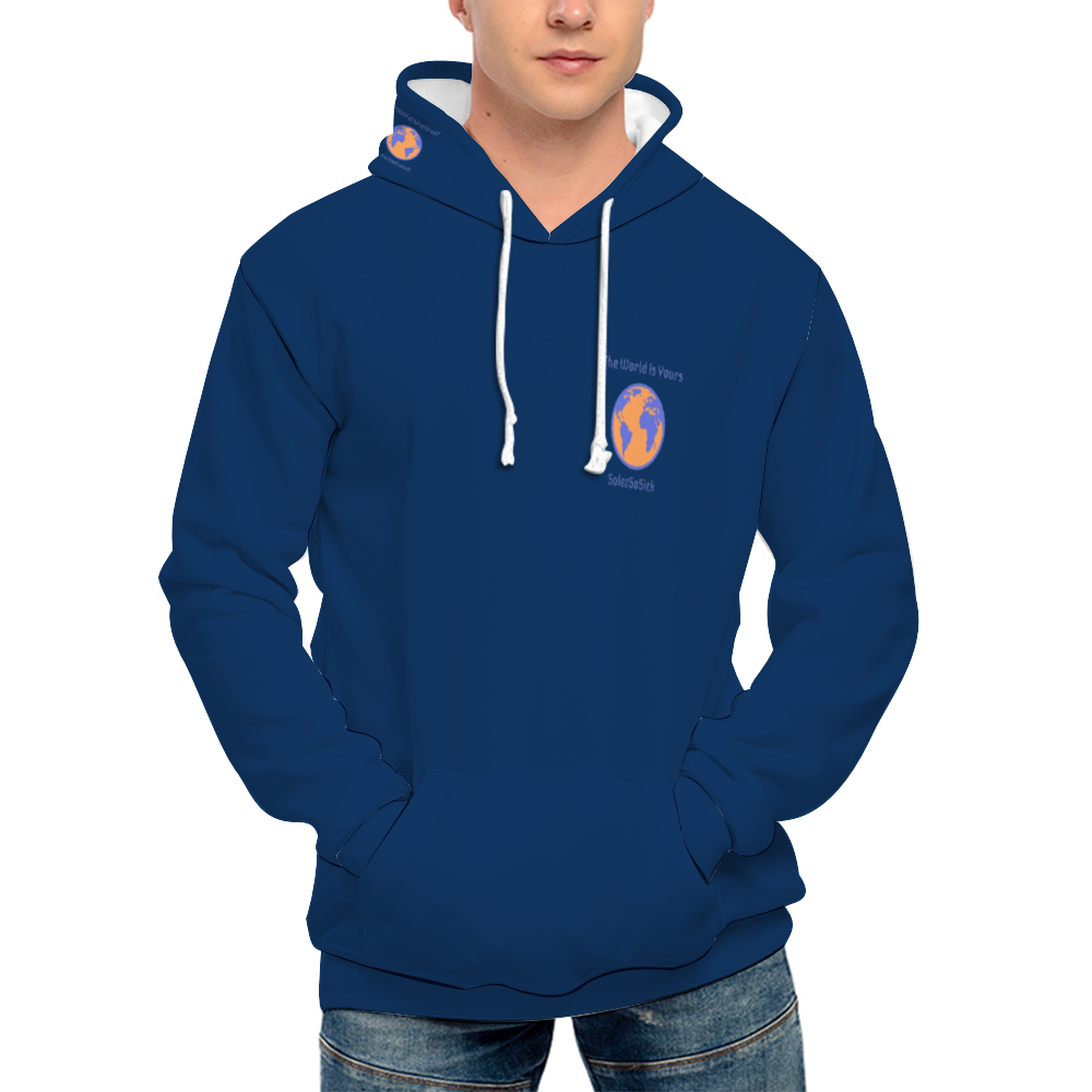 SoloezSoSick Navy Blue  Pullover Sweatshirts with Pockets