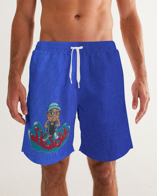 Men's Swim Trunk with Cartoon Logo (Royal Blue)