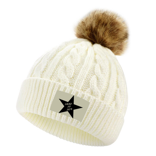 Baby Knitted Beanie Cap (Cream)