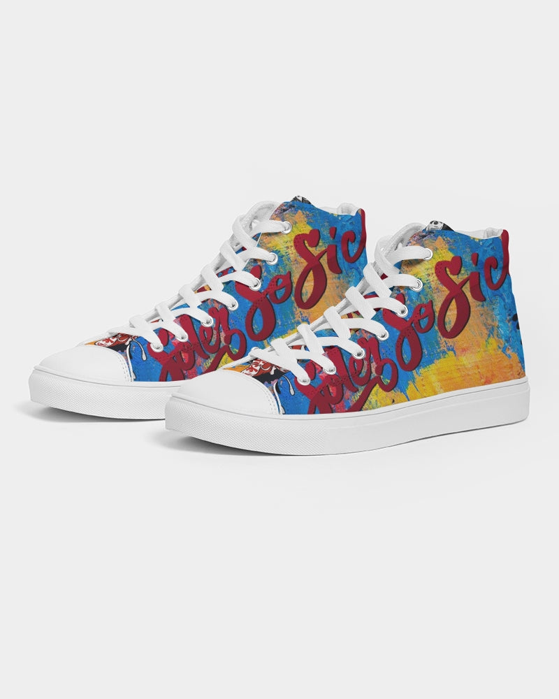 Women's High Top Canvas Shoe (Multi-Color Graffiti)