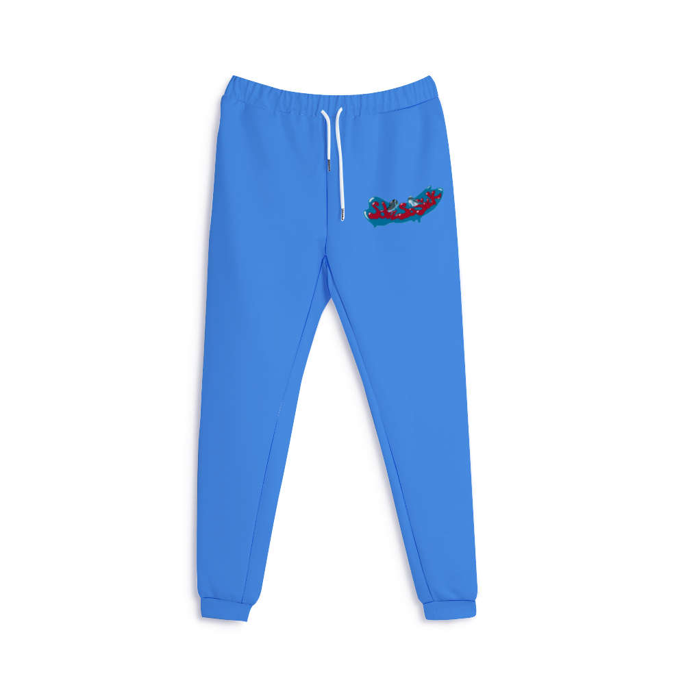 Sweatpants with Cartoon Logo (Baby Blue)