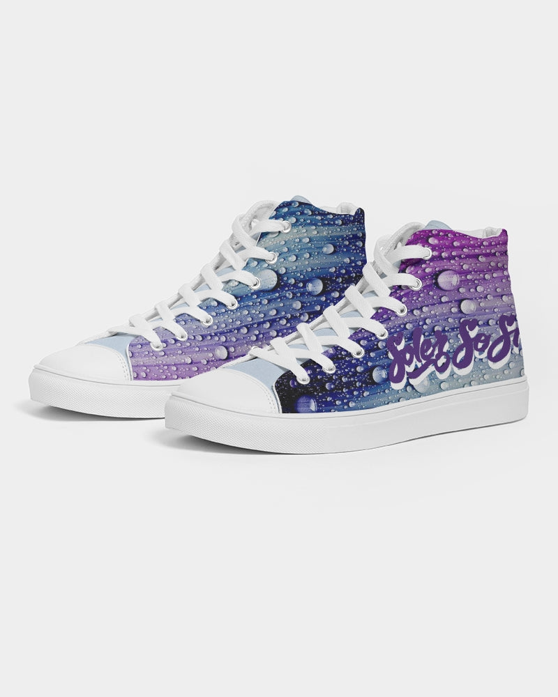 Men's High Top Canvas Shoe (Raindrop Design)