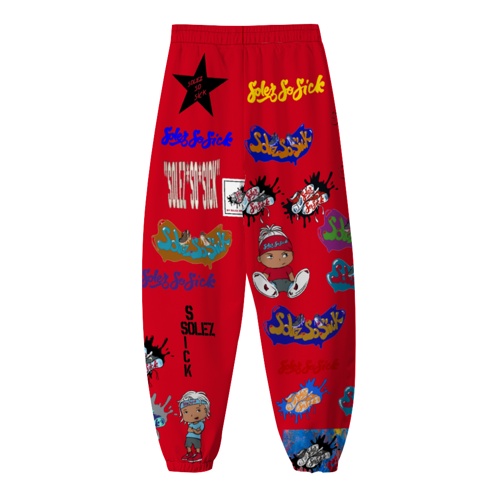 Windbreaker Pants Multi-Logo (Red)