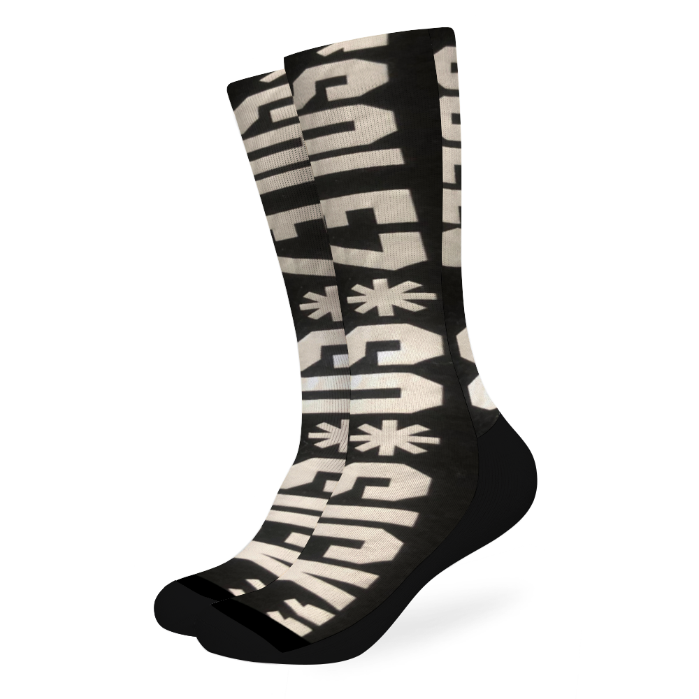 SolezSoSick Long Socks with Black Heel