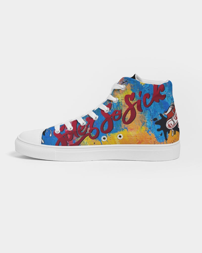 Women's High Top Canvas Shoe (Multi-Color Graffiti)