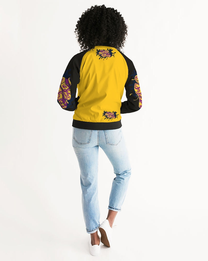 Women's Bomber Jacket (Yellow and Black)