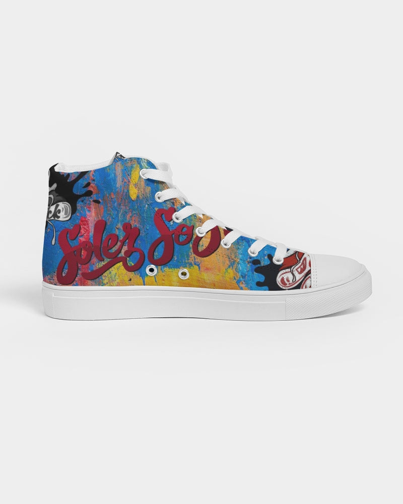 Women's High Top Canvas Shoe (Multi-Color Graffiti)